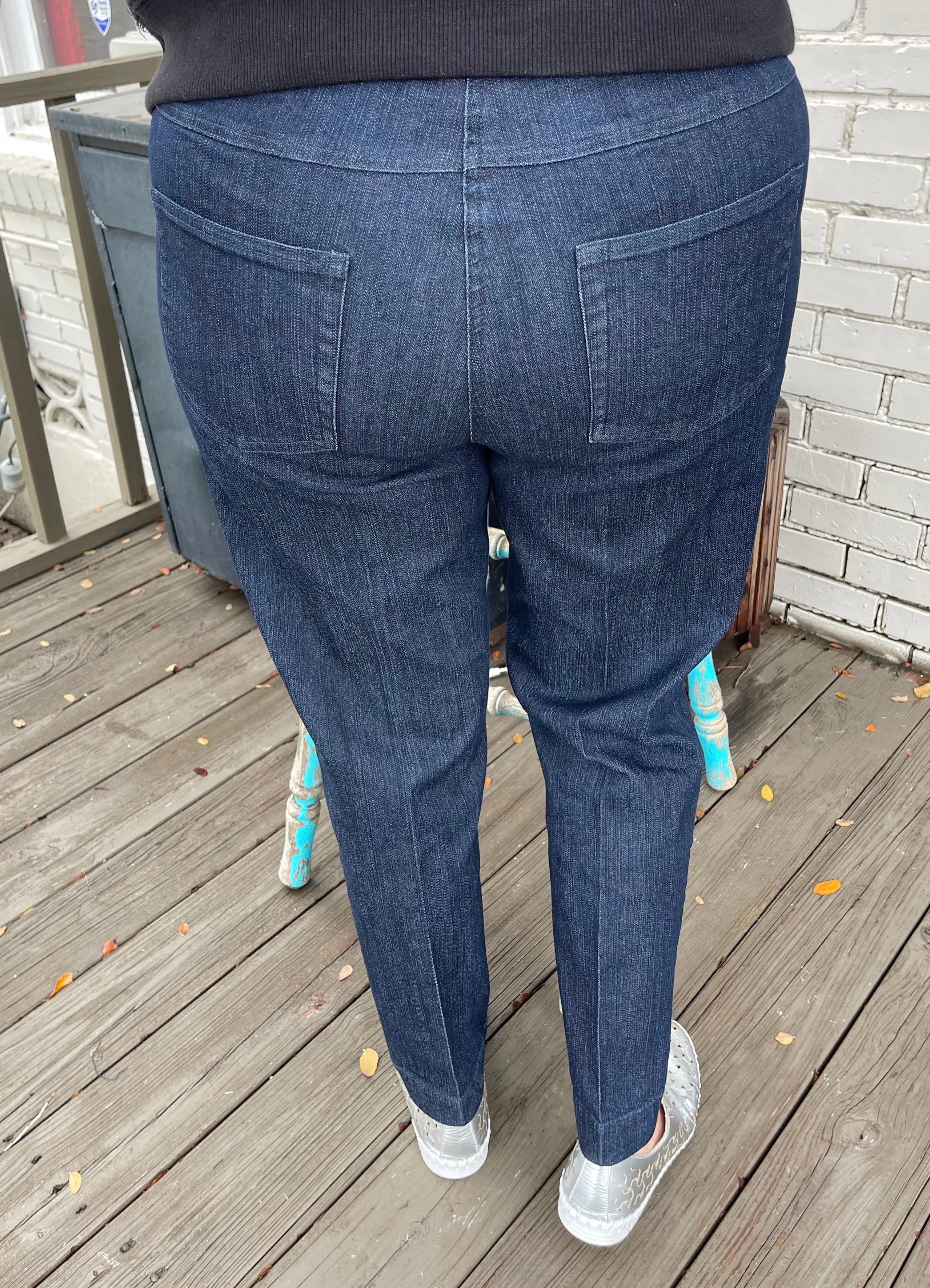 Odor Control Fabric Stretchable Waist SLIMSATION Denim Pull On Ankle Pant