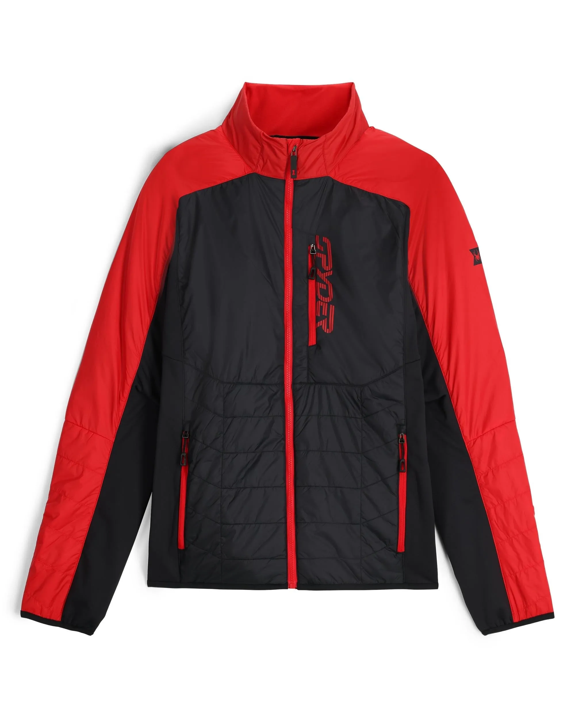 High Collar Windguard Mens Glissade Jacket - Spyder Red
