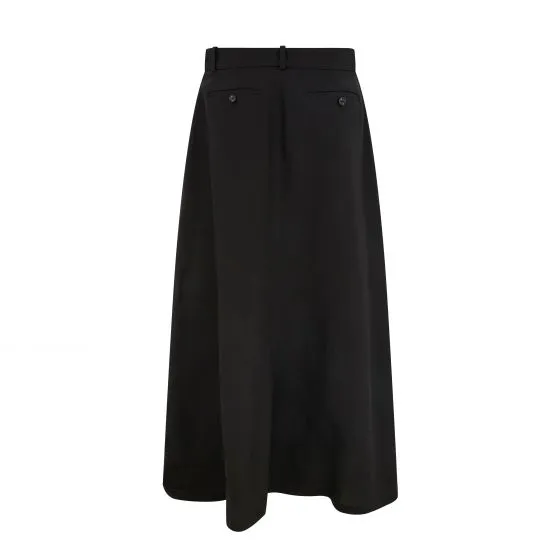 Tailored Linen Long Skirt Edgy Look