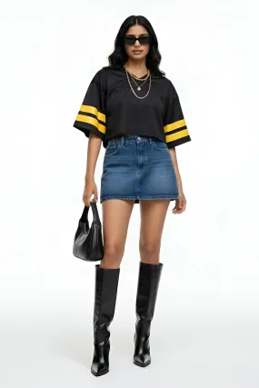 Soft Palette Minimal Design Retro Blue Micro Skirt