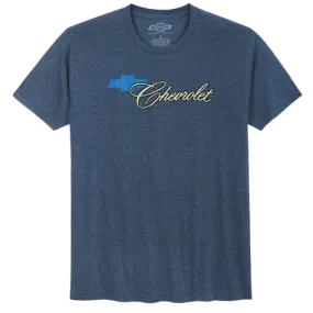 Chevrolet Retro Script T-Shirt Trendy Comfort Fit Organic Cotton Construction