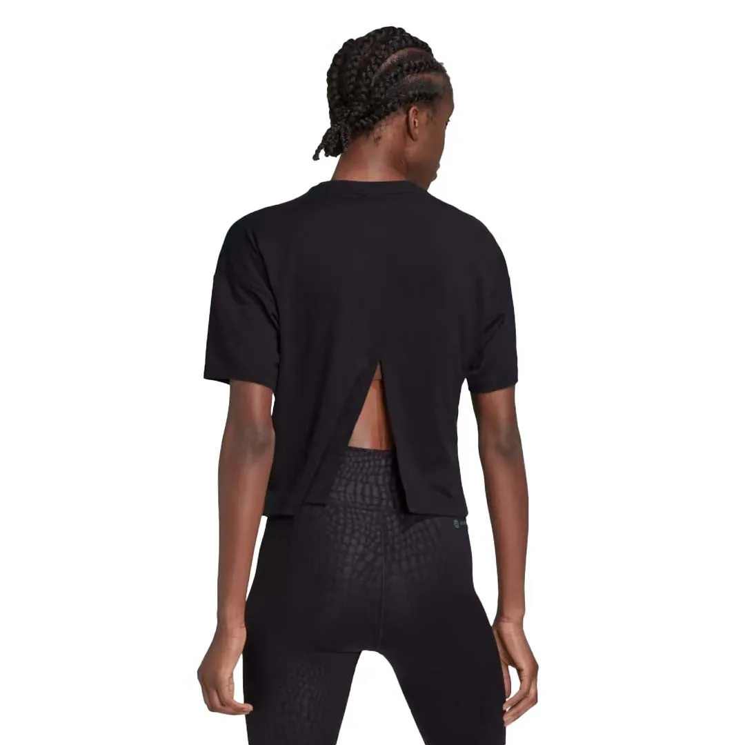 adidas - Women's Train Icons 3 Bar Logo T-Shirt (HD8973) Cuffs Adjust understated look