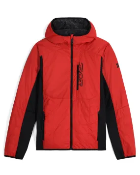 Mens Glissade Hooded Jacket - Spyder Red Durable Water Repellent Finish Relaxed Daily Style