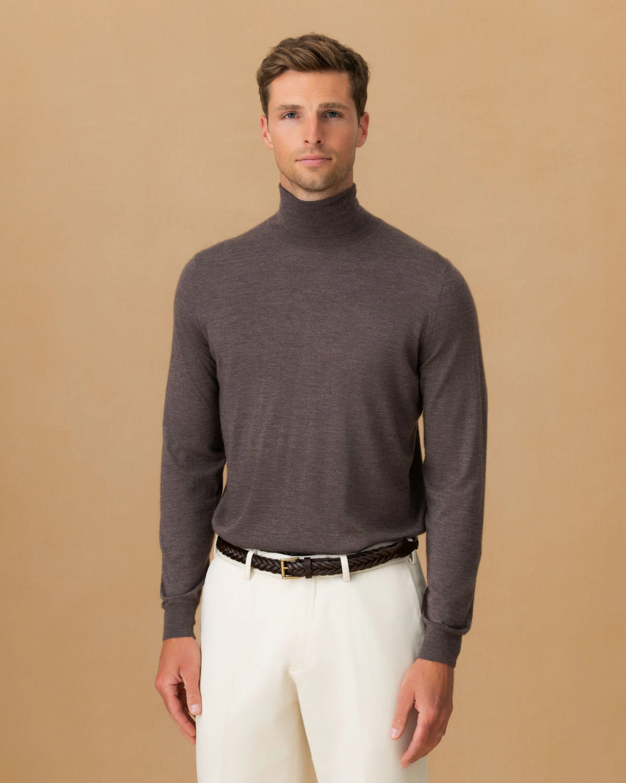 City Style Cashmere Silk Extrafine Roll Neck Sweater