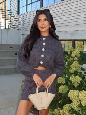 Breathable Arlo Cable Knit Sweater in Charcoal