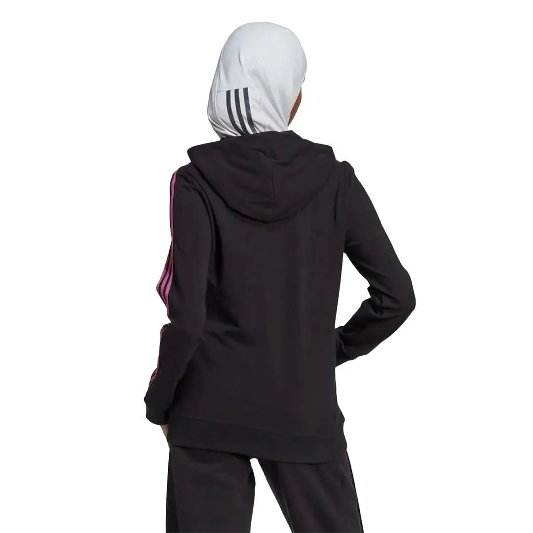adidas - Women's Essentials 3-Stripes Full-Zip Hoodie (HL2058) Double Buttons