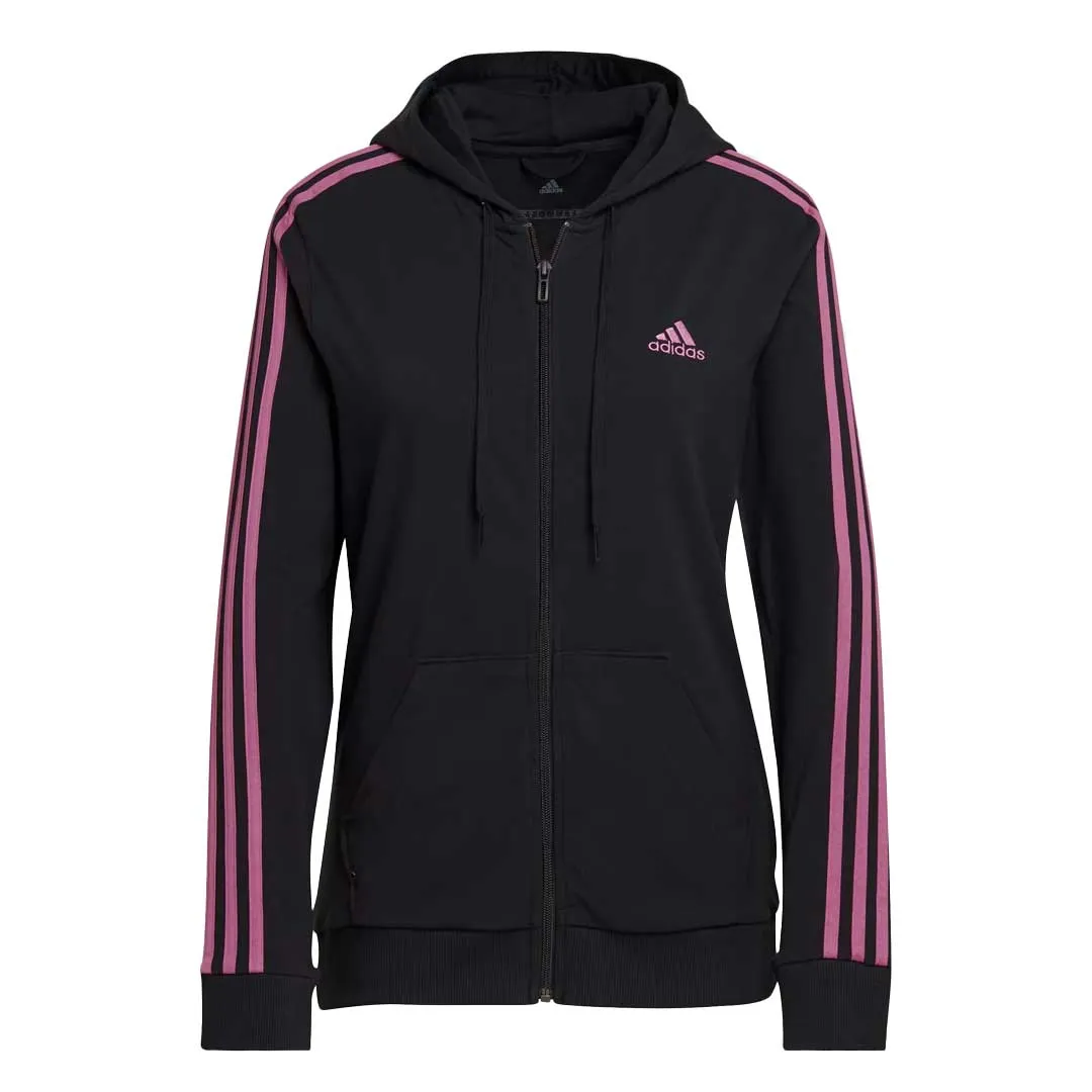 adidas - Women's Essentials 3-Stripes Full-Zip Hoodie (HL2058) Stretch Comfort