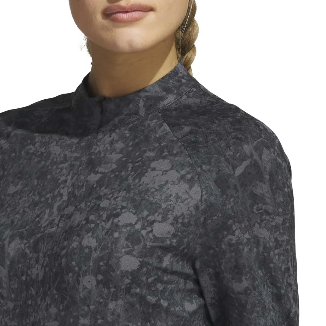 adidas - Women's Ultimate365 Tour Long Sleeve Printed Golf Polo (HT1228) Stormproof Zipper MultiPocket Layout