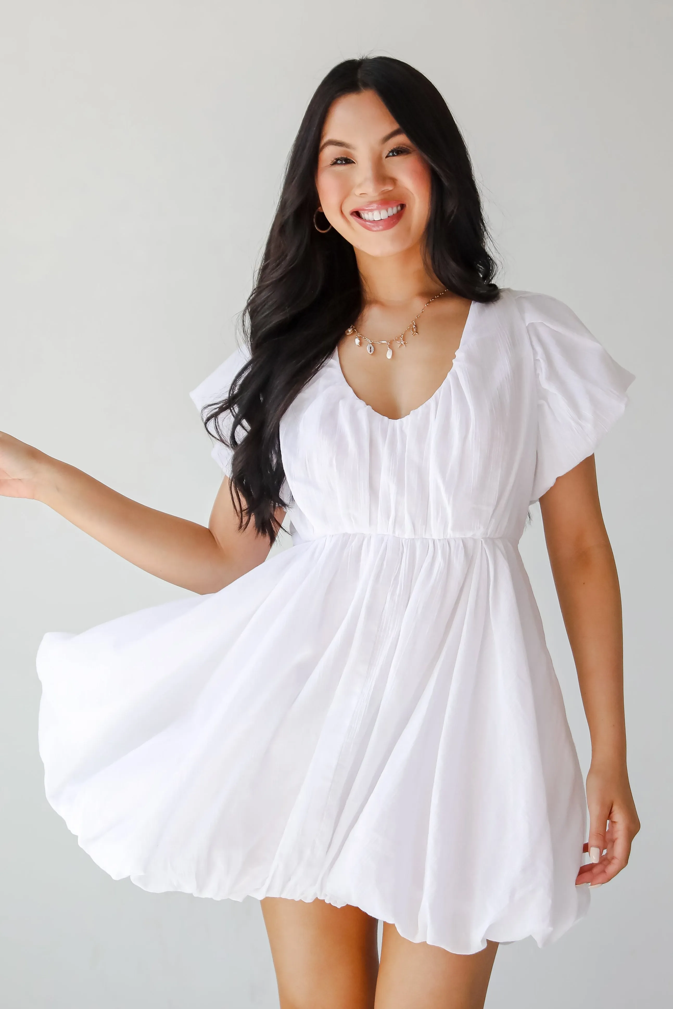 Hidden Zipper FINAL SALE - All The Charm Babydoll Mini Dress