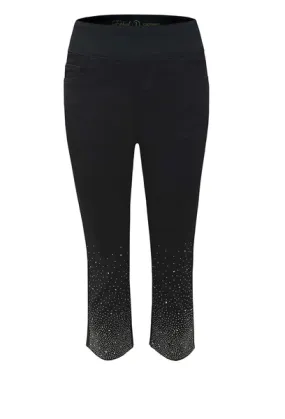 Sparkle & Shine Black Pull On Crop Jean by Ethyl All Day Use