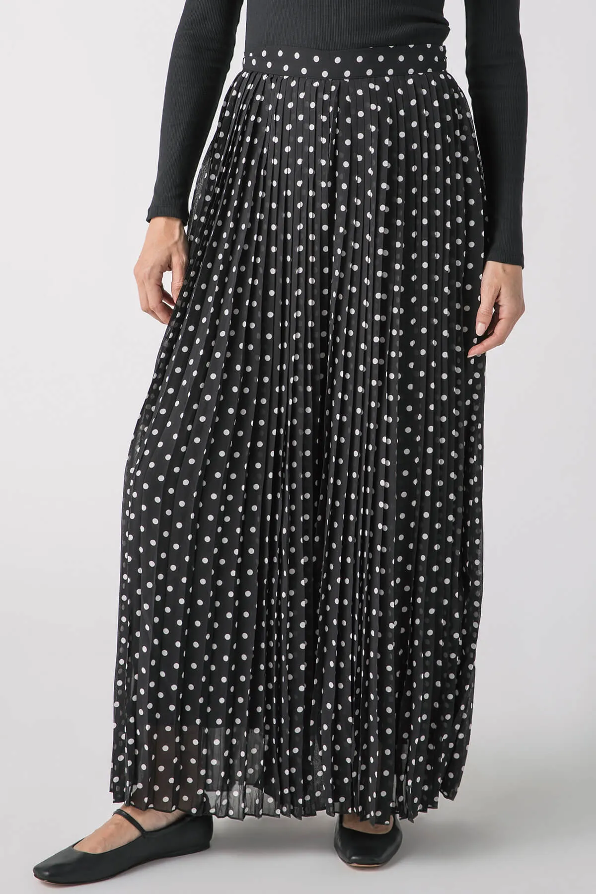 Stretch Movement No Bunching By Together Pleated Polka Dot Pants