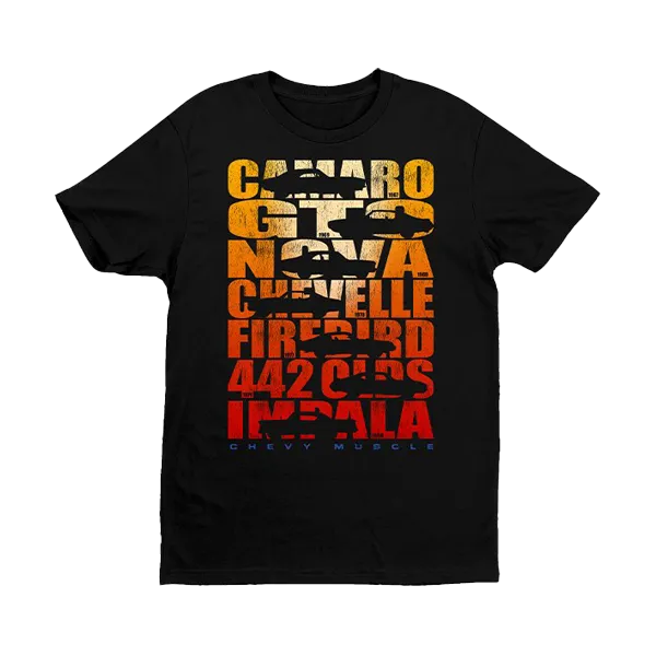 Stacked Muscle Cars T-Shirt Simple Comfort Wear