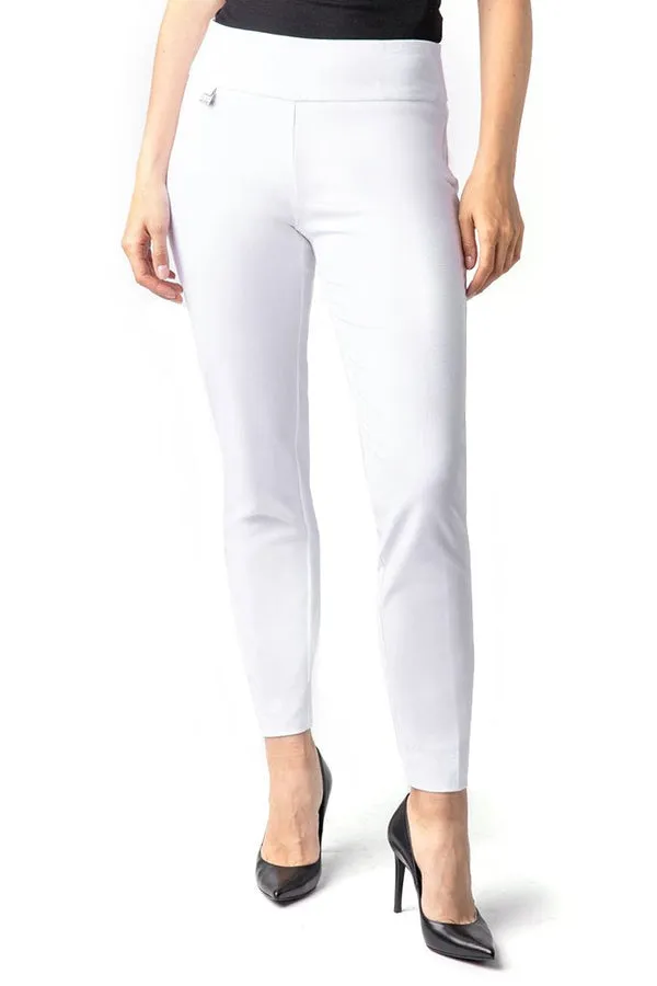 WHITE WIDE BAND PULL-ON Ankle Pant All-Purpose Comfort