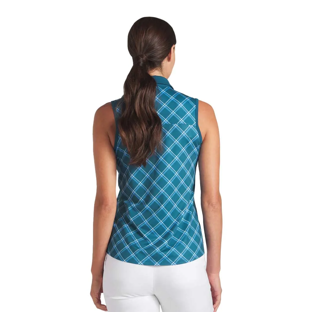 Puma - Women's Cloudspun Plaid Sleeveless Polo (623919 02) QuickRelease Buckles Leather Bits