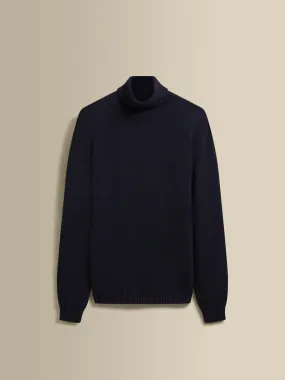 Double Layered Design Cashmere Roll Neck Sweater