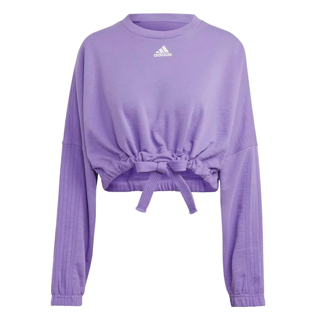 adidas - Women's Dance Crop Versatile Sweatshirt (IC6685) SeamlessShoulderPanels Elastic hem
