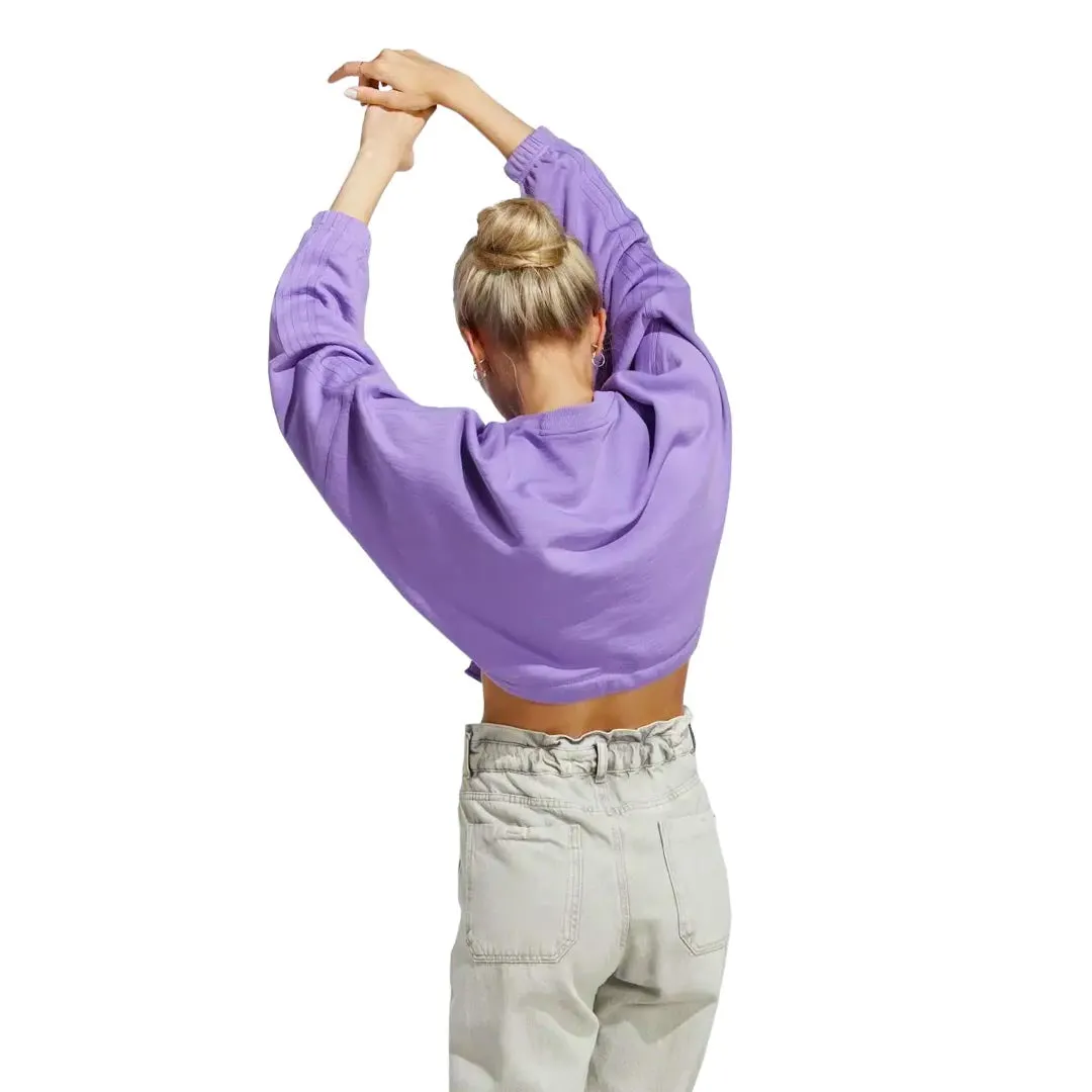 Reflective Trim Hypoallergenic Textile adidas - Women's Dance Crop Versatile Sweatshirt (IC6685)