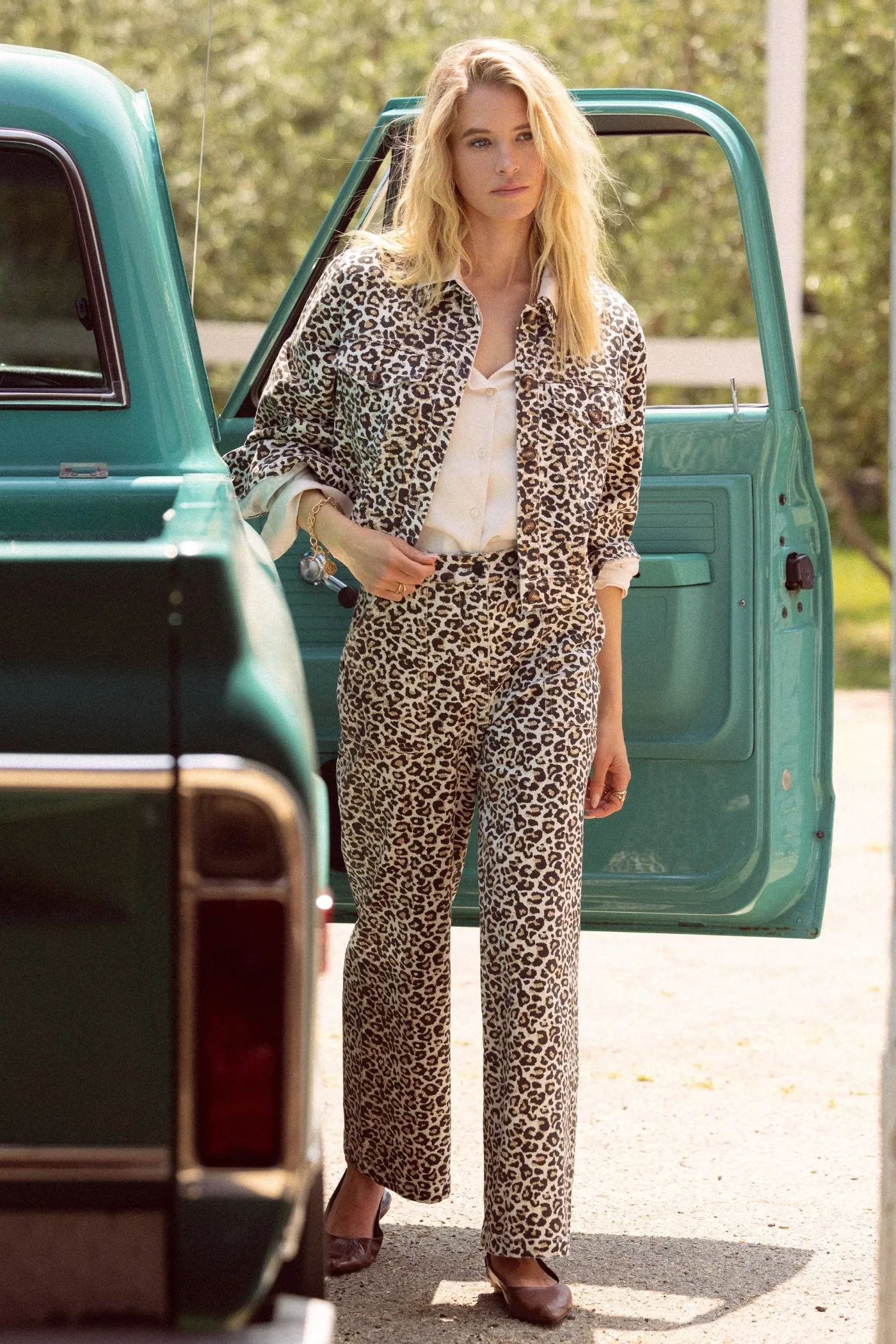 GABRIELLA WASHED LEOPARD PRINT PANTS Layering Piece