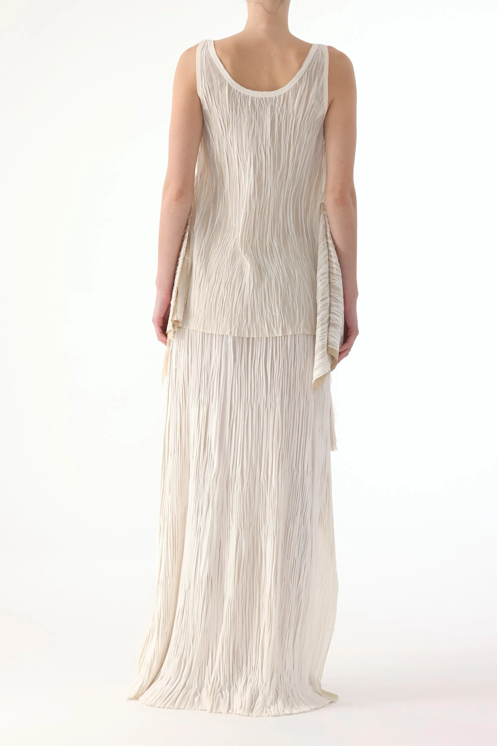 Romantic Vibe BICOLOR ASYMETRICAL PLEATED MAXI SKIRT