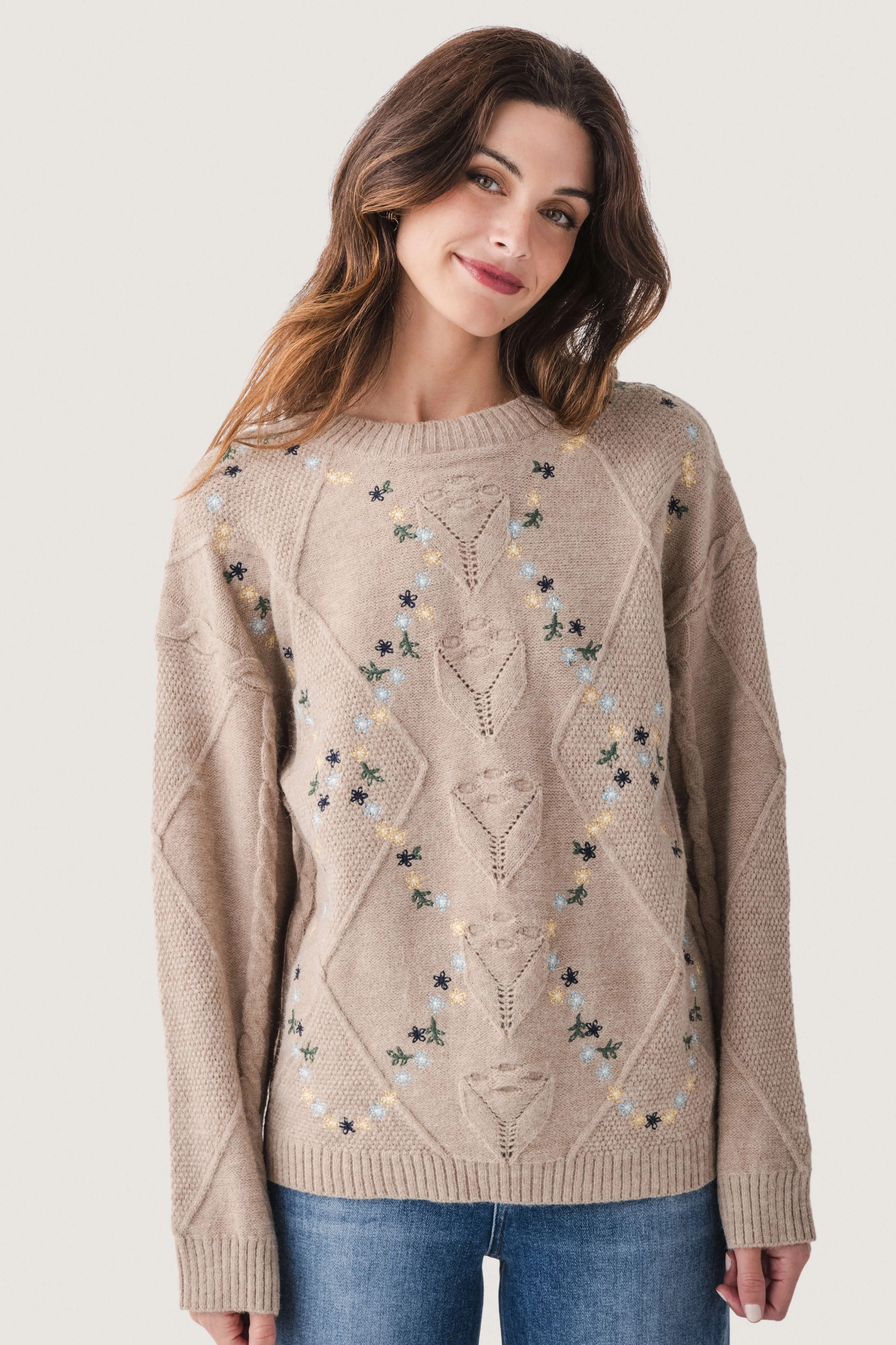 Designer Strut & Bolt Embroidered Knit Sweater
