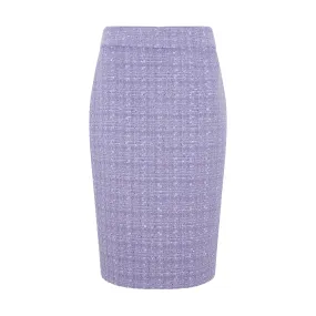 Flexible Waistband Tailored Lurex Tweed Skirt