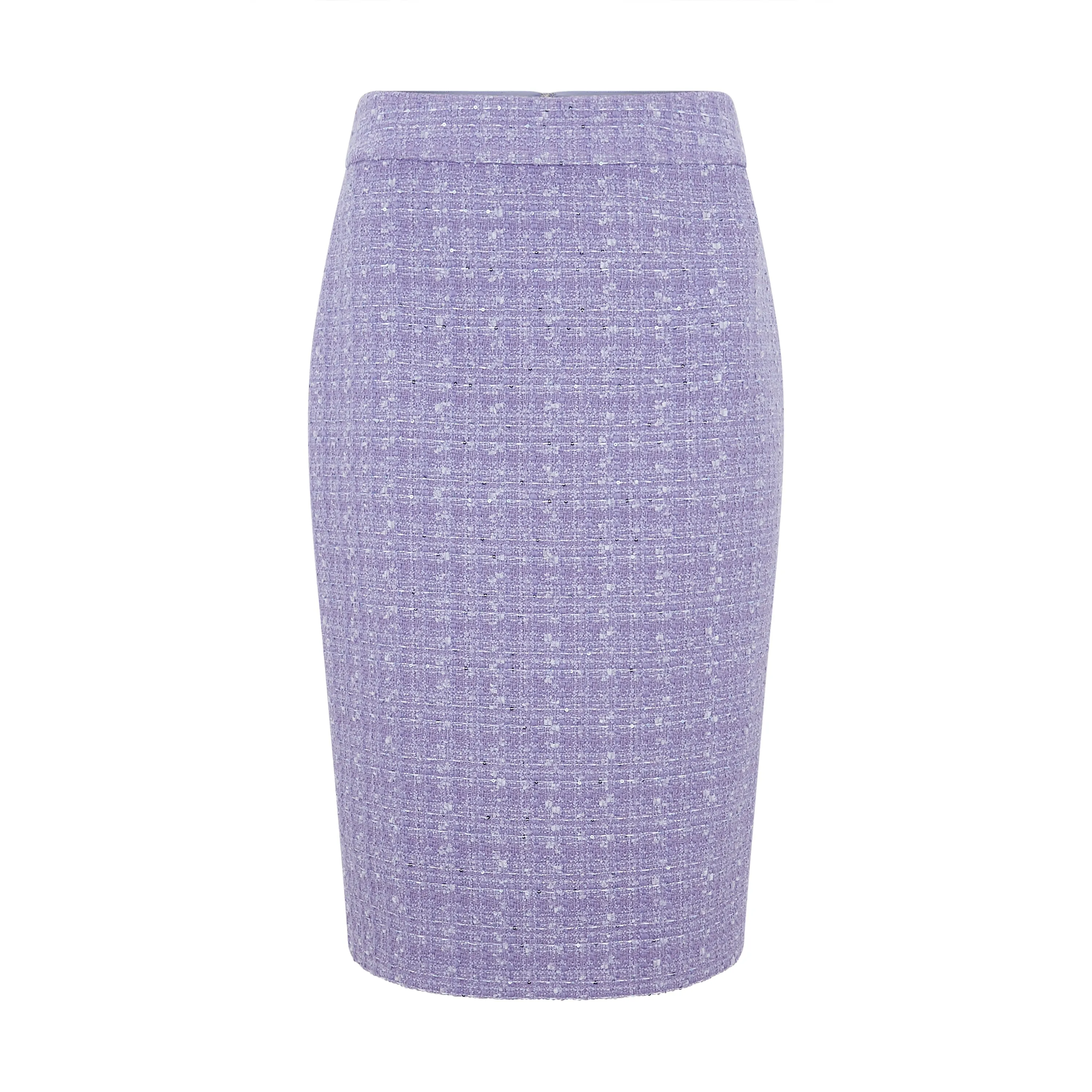 Flexible Waistband Tailored Lurex Tweed Skirt