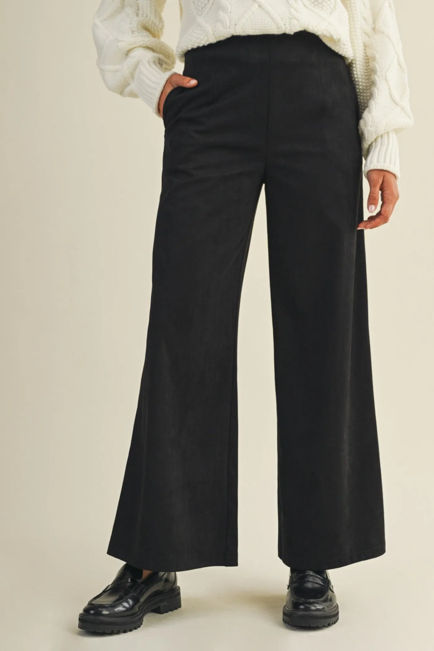 Wrinkle resistant fabric TAYLOR BLACK SUEDE PANTS