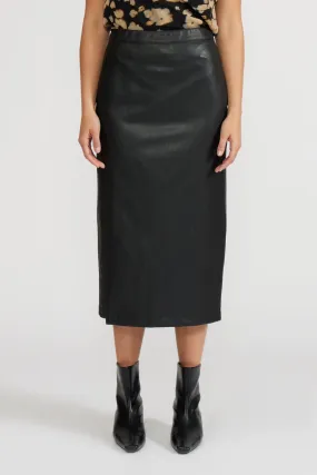 Smart Design perforated design TAYLOR LEATHER MIDI SKIRT