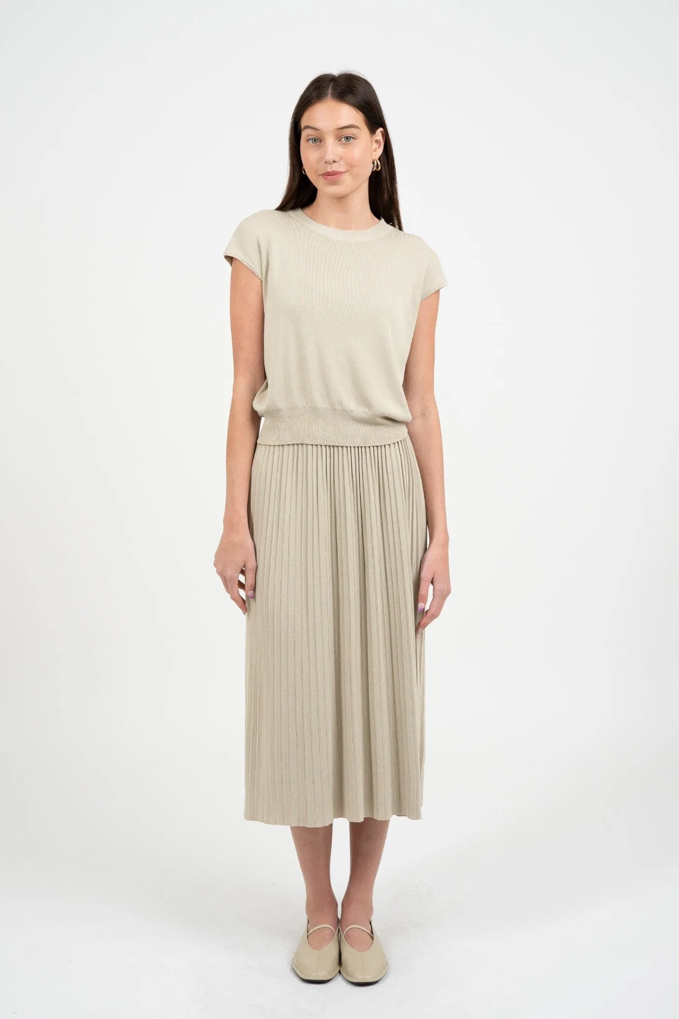 Coordinated Set TAYLOR PLEATED MIDI SKIRT