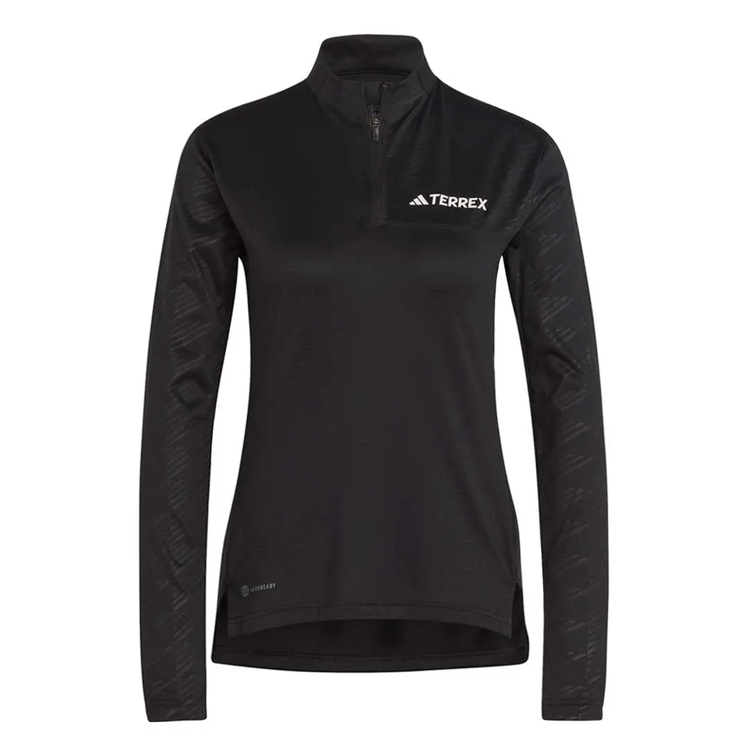 Compression Fit Bonded seams adidas - Women's Terrex Multi Half-Zip Long Sleeve T-Shirt (HM4016)
