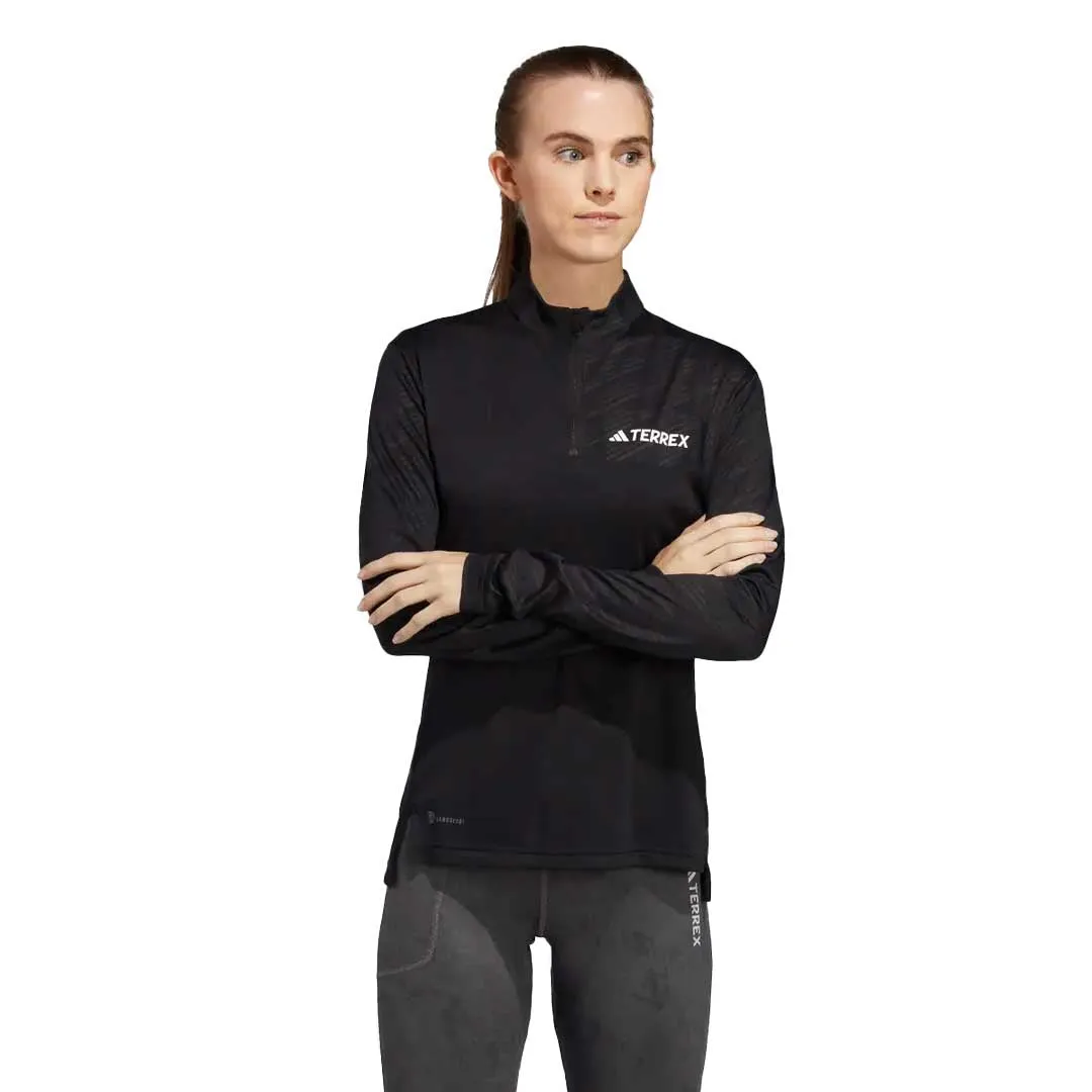 Wool blend Temperature Regulating Fill adidas - Women's Terrex Multi Half-Zip Long Sleeve T-Shirt (HM4016)