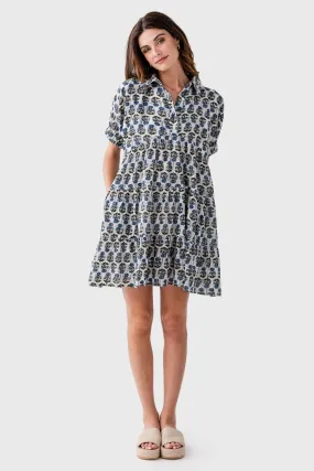 THML Puff Sleeve Flower Print Dress Draped Fabric Romantic Hour