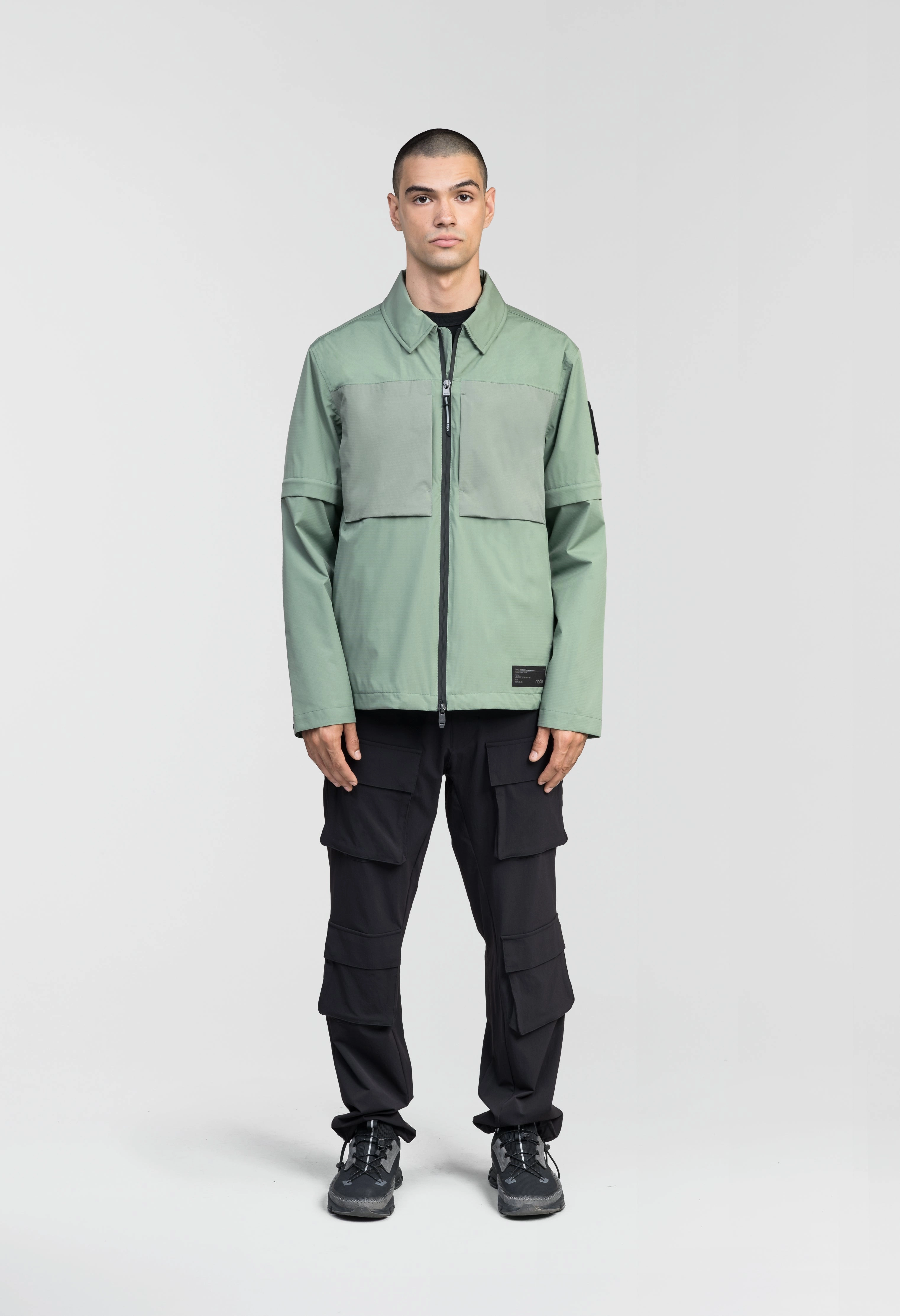 Thurlow Men's Performance Zip Off Sleeve Rain Shirt SnapFastenings Soft Texture