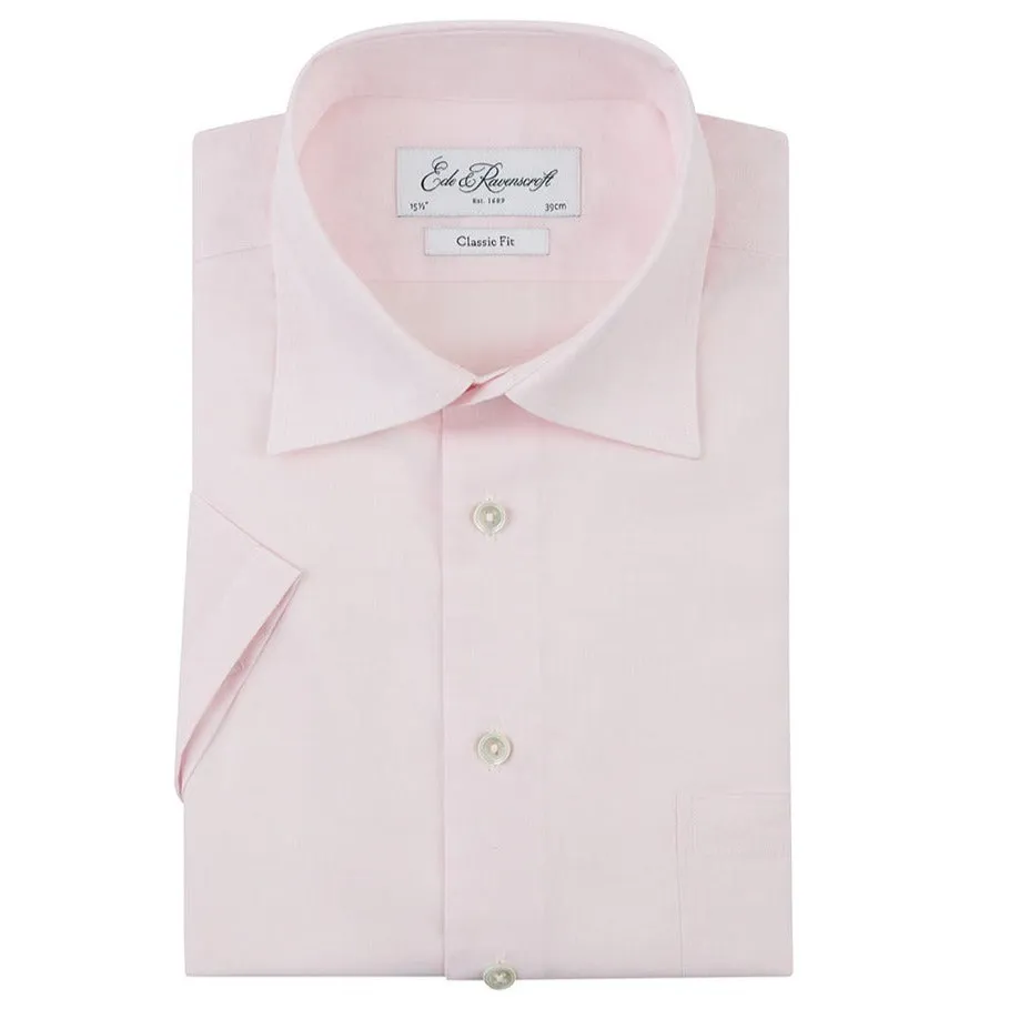 Black Tie Optional Aubrey Pink Short Sleeve Linen Shirt