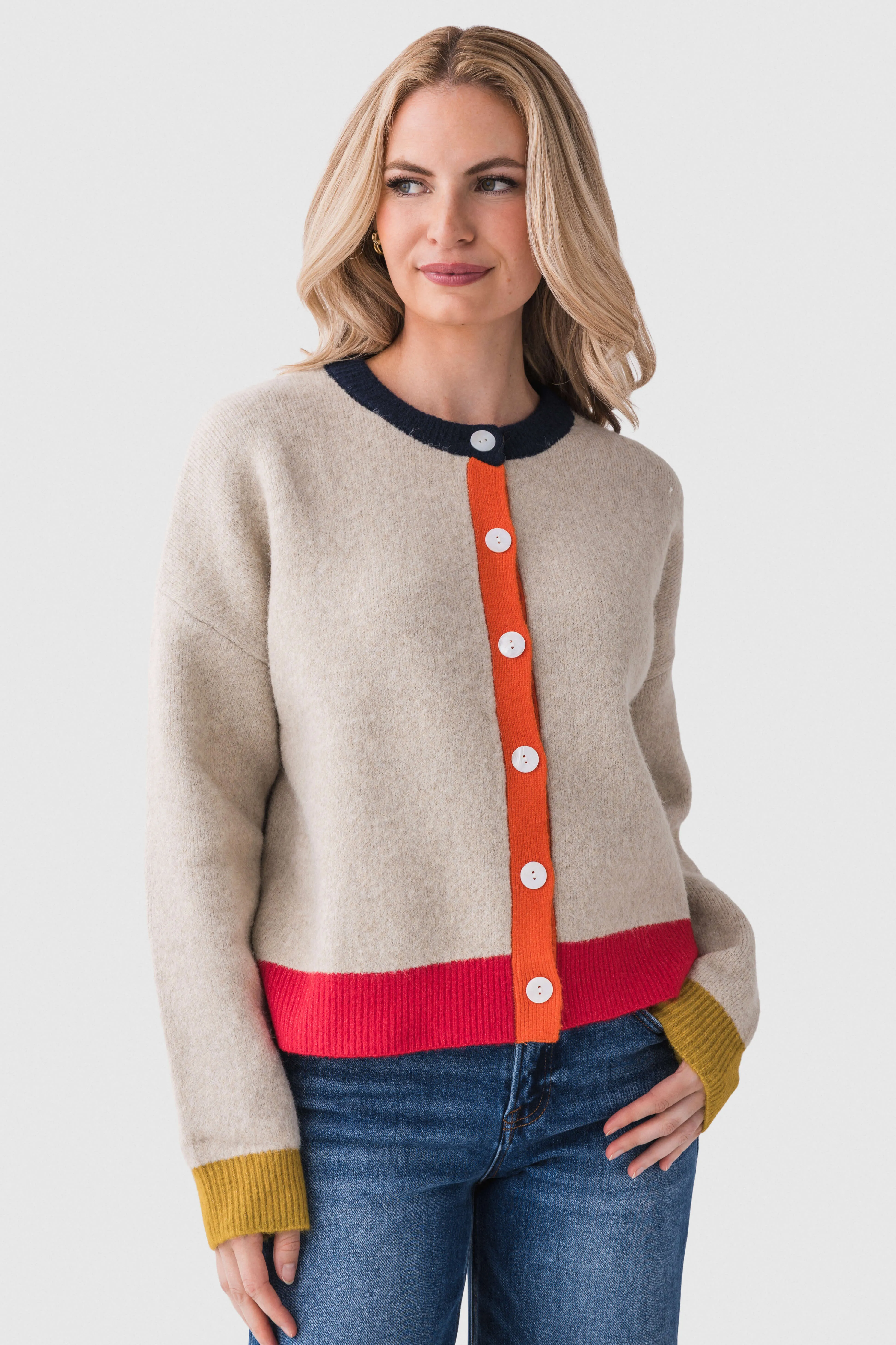 Things Between Colorblock Cardigan Cozy Top