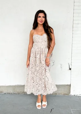 MONA LACE MIDI DRESS Timeless slip dress Sleek long-sleeve dress