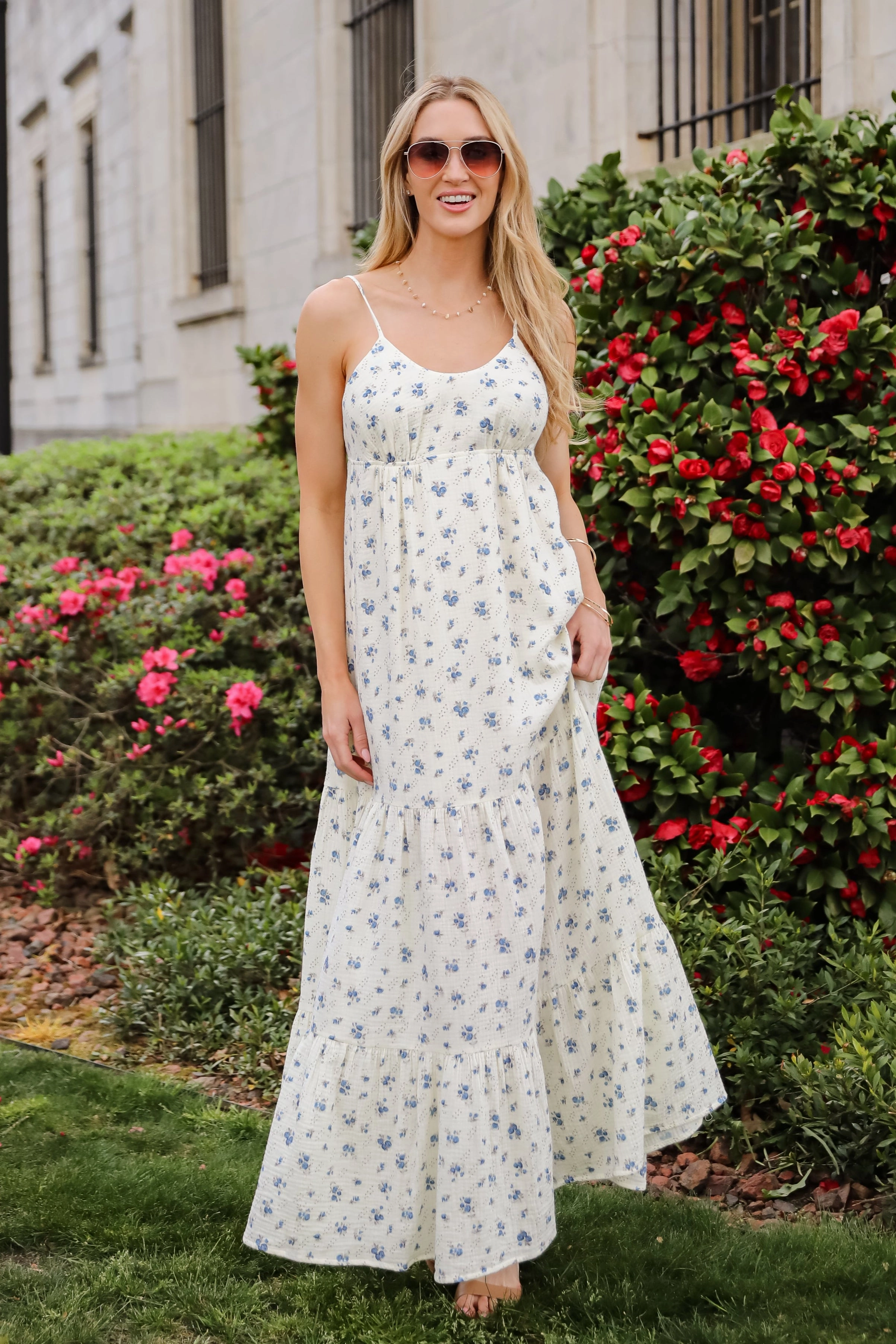 Farm Air Hand-Wash FINAL SALE - Love You More Cream Floral Linen Maxi Dress