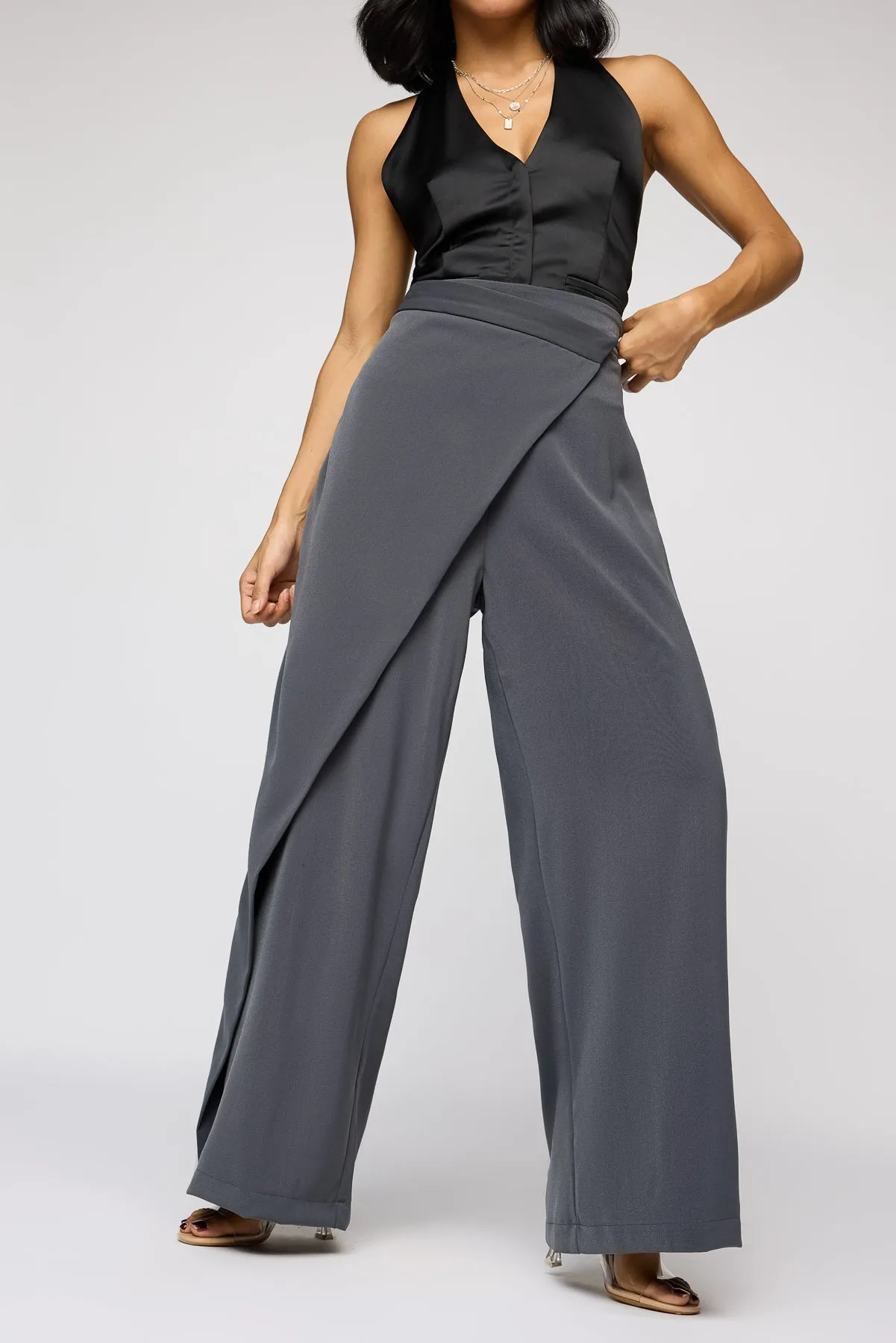 Perfect Layer Stretch waistband Ultimate Grey Women's Pareo Straight Pants