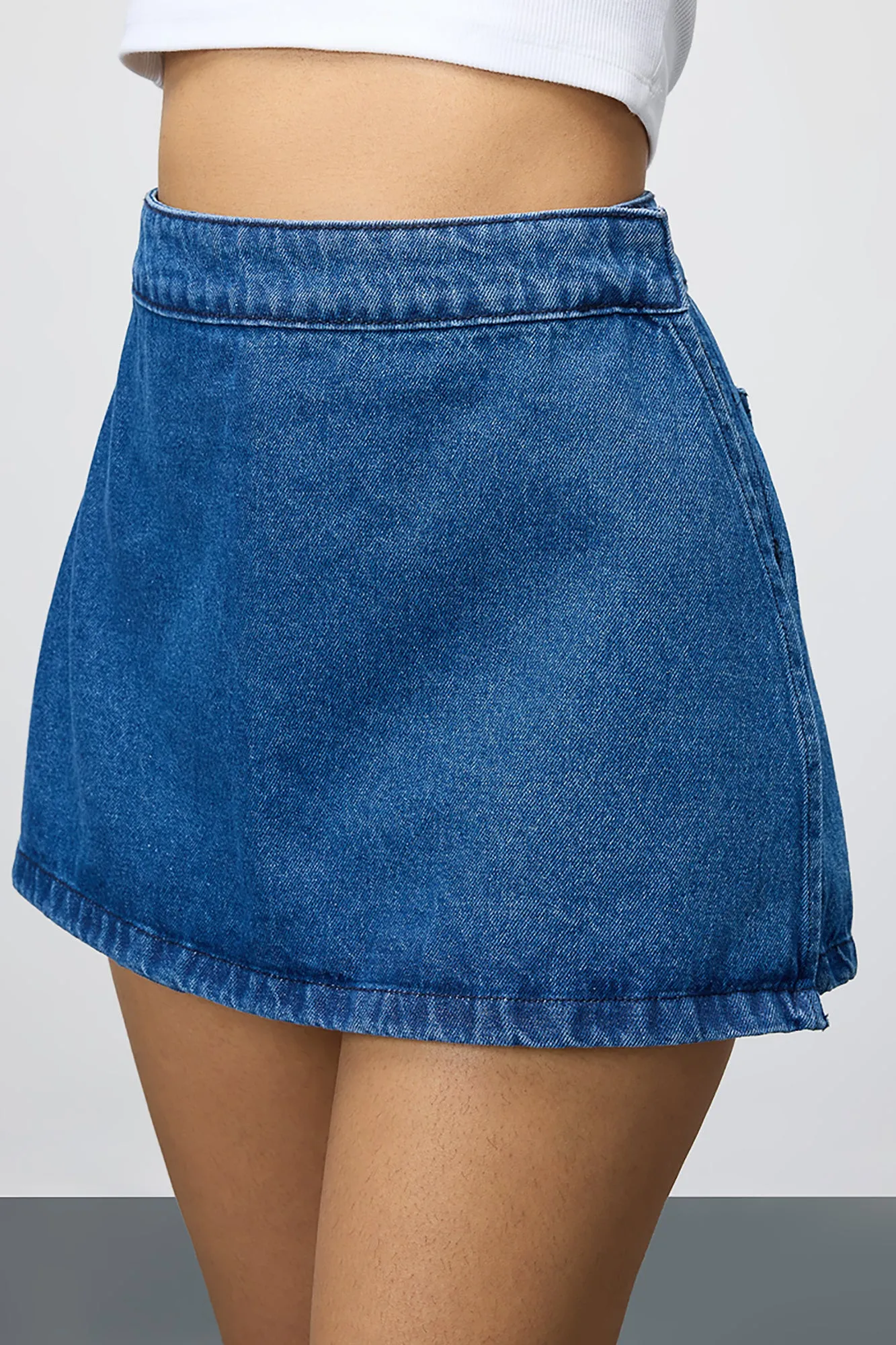 Ultramarine Blue Women's Denim Skort Multi Purpose Fabric Soft Mood
