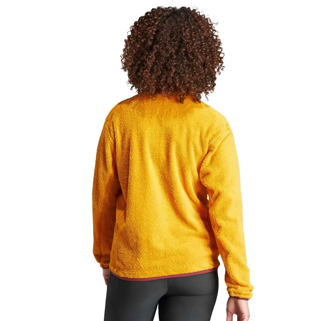 adidas - Women's Terrex Xploric High Pile Fleece Pullover Sweatshirt (IB6554) Quick Release Buckle Mechanism Reflective Trim