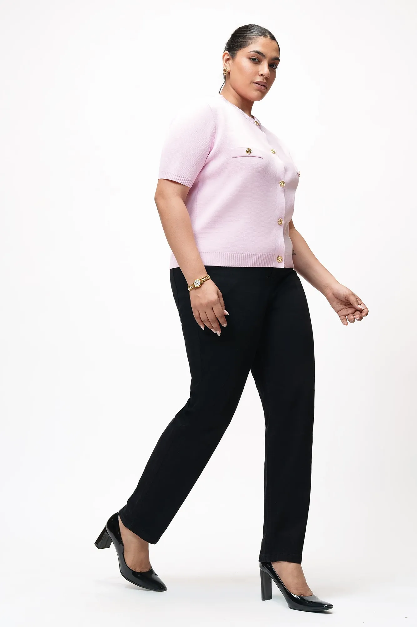 Flexible Waistband Construction Work Outfit Classic Noir Curve Mom Jeans
