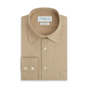 Eco Dye Technique No Slip Shoulder Grips Aragon Beige Cotton Cashmere Twill Shirt