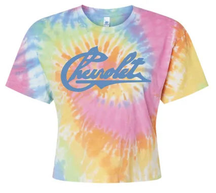 Chevrolet Women's Tie Dye Crop T-Shirt Cozy Wear Fit