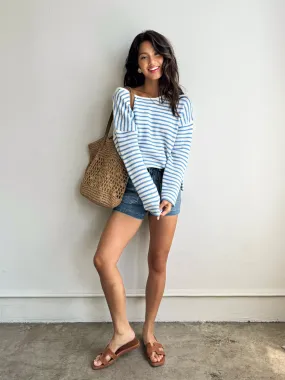 Brunch Outfit Clear Skies Stripe Knit Sweater