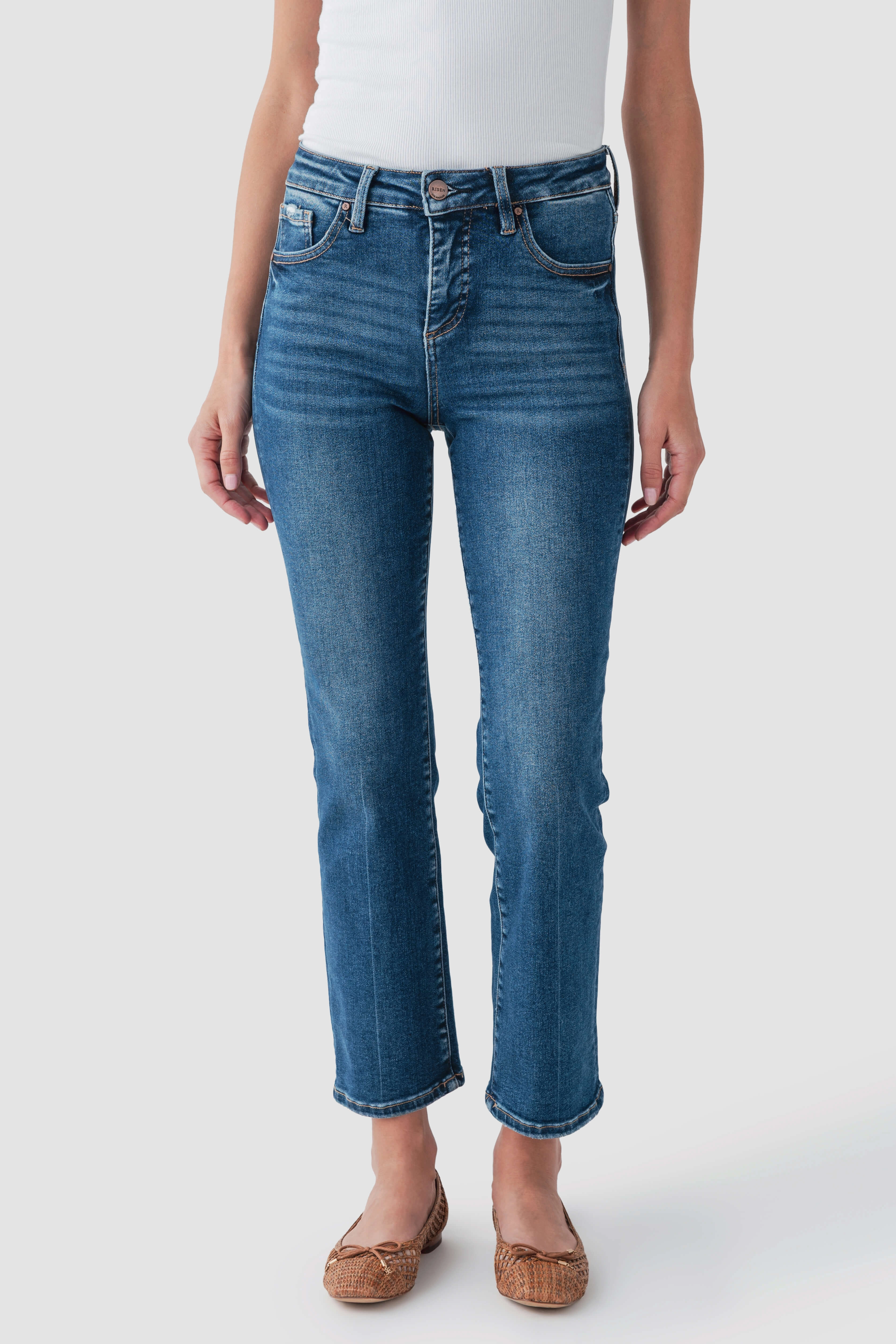 Relaxed Tailoring Risen Trish High Rise Straight Crop Jeans
