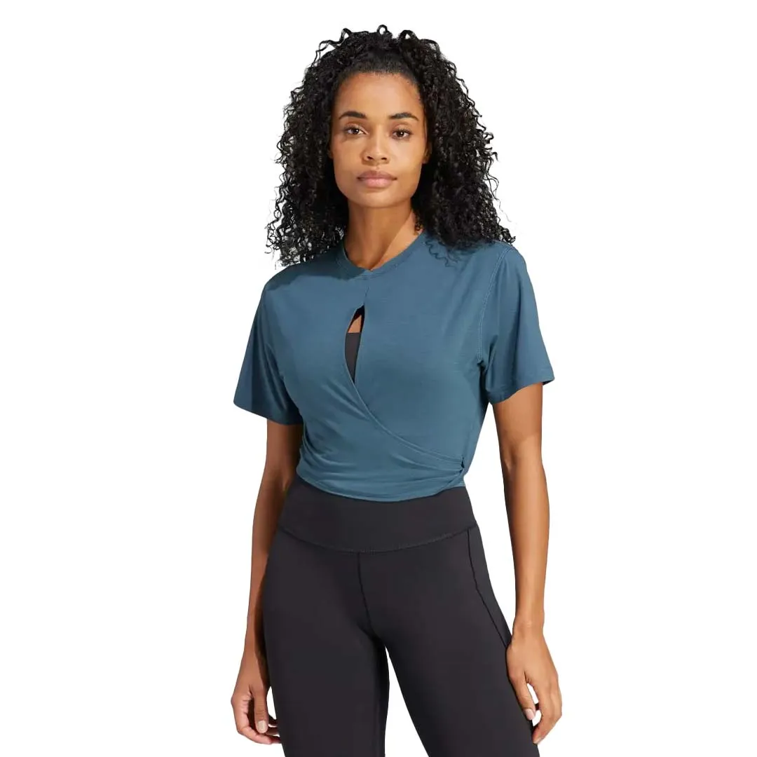 adidas - Women's Yoga Studio T-Shirt (IL3962) Waterproof Zipper Closure MagneticClosureSystem