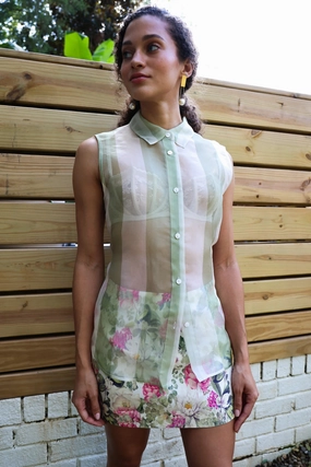 Ventilation Panels Laser Cut Edge Detailing MARIE BUTTON DOWN