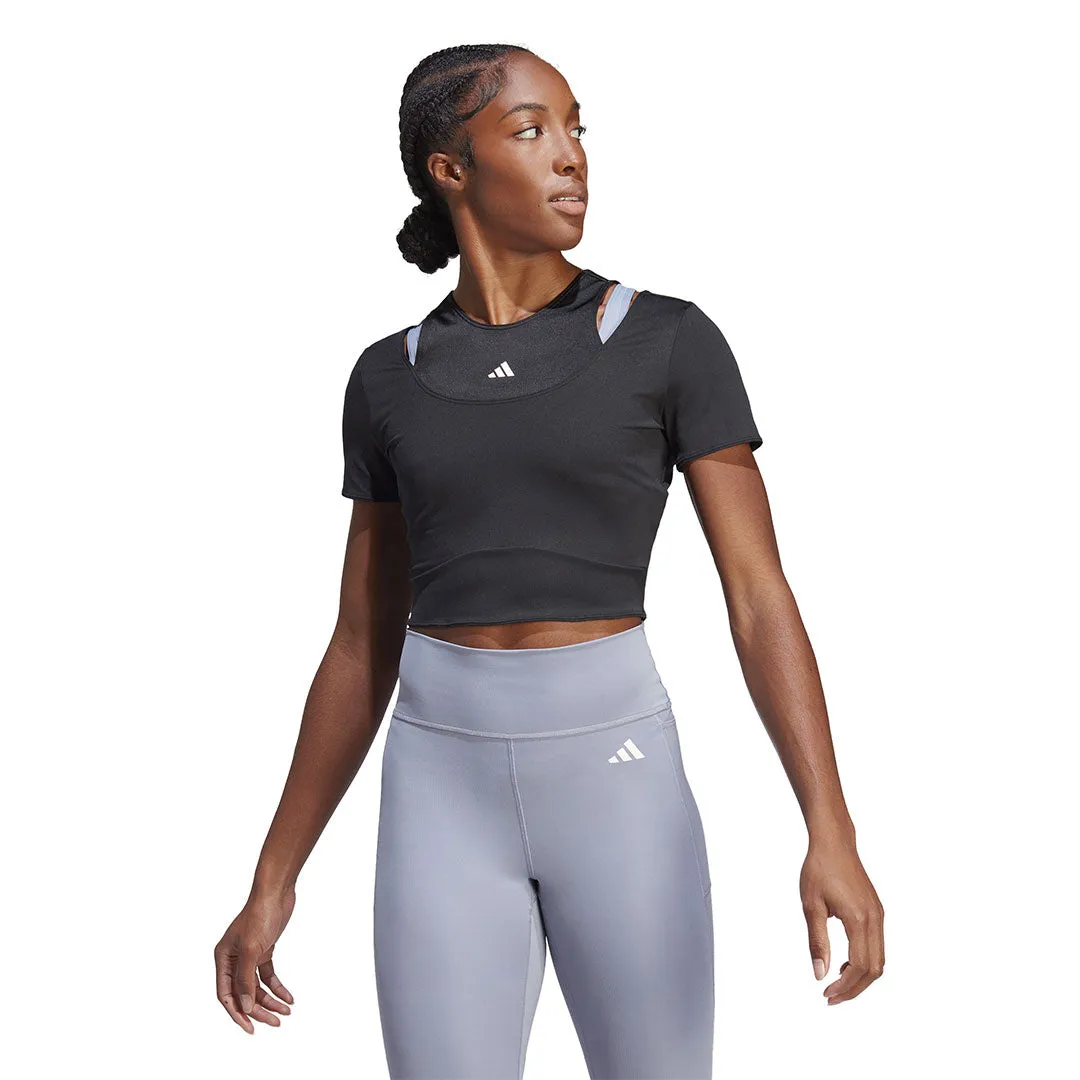 DualLayer Weave adidas - Women's HIIT AEROREADY Crop Training T-Shirt (HN5538)