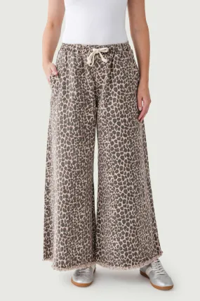 Vintage Havana Leopard Stretch Wide Leg Pants Wide fit