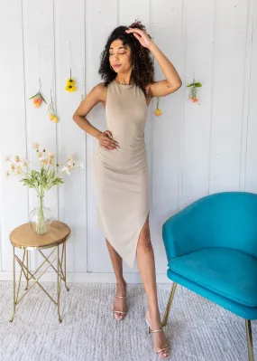 VIXEN HIGH NECK ANGLE HEM DRESS Country View